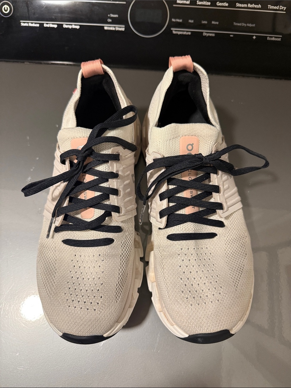 On Running Neutral Beige Sneakers with Black Laces - Picture 2 of 6